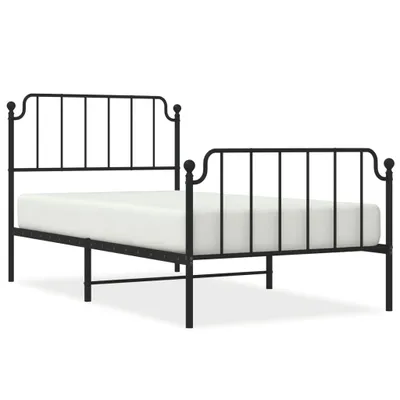 Produktbild von Bettgestell mit Kopf- und Fußteil Metall Schwarz 100x200 cm