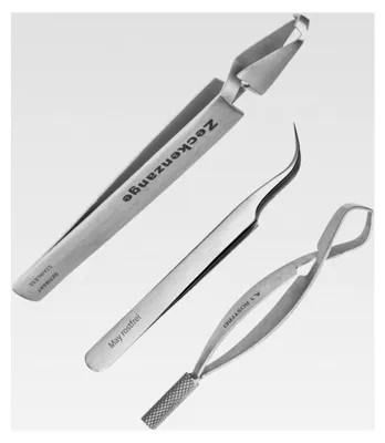 Produktbild von Zeckenentferner Set aus Edelstahl (3-teilig) - Zeckenzange und Pinzetten zur sicheren Entfernung von Zecken