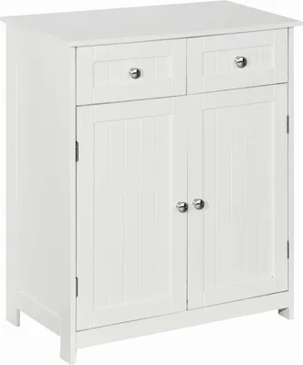 Zdjęcie produktu dla Szafka łazienkowa biała nowoczesna pojemna, z szufladami i drzwiczkami, do kosmetyków i akcesoriów 60x30x75 BR3We
