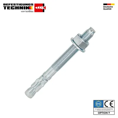 Isolbau Bolzenanker verzinkt M12 x 120 mm 1 Stück Schwerlastanker Stahl ETA