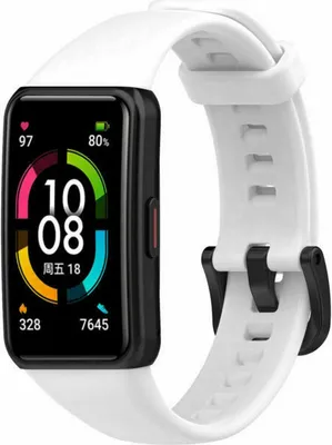 Produktbild von Strap-it Huawei Band 6 Silikonarmband (weiß)