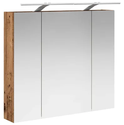 Zdjęcie produktu dla Szafka z lustrem do łazienki Stare drewno 80 x 14.5 x 70 cm