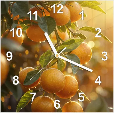 Produktbild von Wanduhr aus Glas mit Motiv Sonnengeflutete Orangen- 30 x 30 cm - inkl. Aufhängesystem