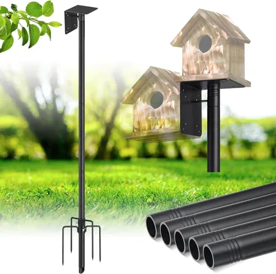 Produktbild von Vogelhaus Ständer 150 cm, verstellbar, 5 Zinken, windbeständig, für Garten