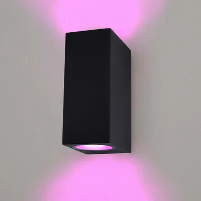 Image de Ledvion applique murale smart RGB noir 35W GU10 IP54 cube