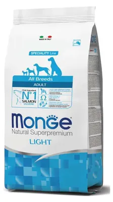 Immagine prodotto di Monge cane superpremium adult light salmone e riso 2,5 kg - all breeds