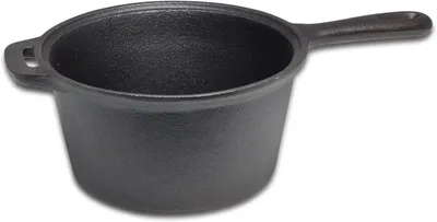 Image de Casserole en fonte, pour la cuisine, de couleur noire, adaptée à la cuisson au four