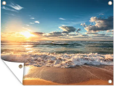 Obrázek produktu pro MuchoWow® Zahradní plakáty - Pláž - moře - západ slunce - 90x120 cm - Zahradní dekorace