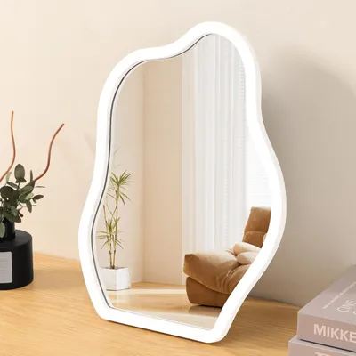 Imagen del producto de Espejo de maquillaje de madera con base para escritorio