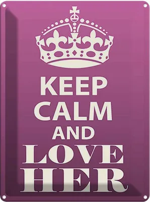 Produktbild von vianmo Blechschild 40x30 cm Keep Calm and love her Yoga