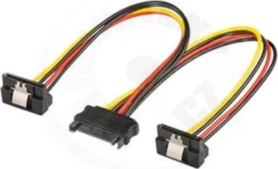 Zdjęcie produktu dla Rozdzielacz zasilania PremiumCord do HDD SATA - 2x SATA - zagięty pod kątem 90