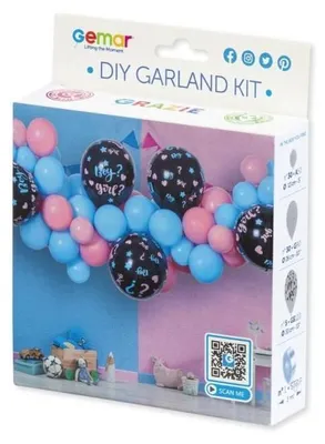 Obrázek produktu pro Balónková girlanda - Sada Boy or Girl - Kluk nebo holka - Gender reveal - 300 cm - 65 ks