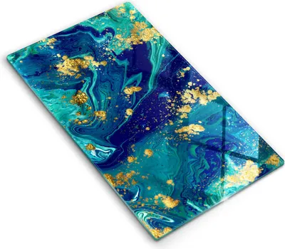 Produktbild von Abdeckung Glas - Küchenabdeckung - 30x52 cm - Abdeckplatte - Abstraktion mit Gold