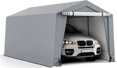 Obrázek produktu pro Garážový stan COSTWAY, rozměry: 490 x 290 x 245 cm, stanová garáž s dveřmi, stanová garáž na pastvinách, přístřešek pro garážový stan, přístřešek pro auto