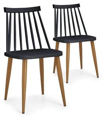 Image de MENZZO Lot de 2 chaises scandinaves Houlgate Noir