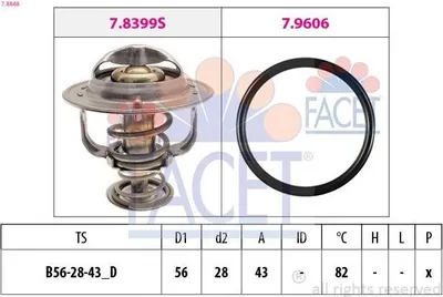 Produktbild von FACET Thermostat Kühlmittel 82°C für FIAT Fullback Pickup (502, 503) für CITROËN C4 AIRCROSS passend für PEUGEOT 4008 SUV