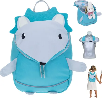 Produktbild von Kinderrucksack Rucksack für Jungen Mädchen Kinder Kindergartenrucksack Kindergartentasche Tasche Reise Sport Tiermotiv Elephant Kids Classic 355 Igel (Türkis Grau) Waldtiere