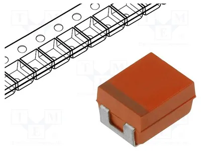 Zdjęcie produktu dla 5 sztuk kondensatorów: Niobowe, obudowa B, napięcie 6,3VDC, wymiary 1210, pojemność 47µF, tolerancja 20%, oznaczenie NOJB476M006RWJ, kondensatory niobowe