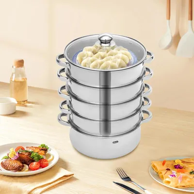 Zdjęcie produktu dla Piekarnik parowy ze stali nierdzewnej, 5-poziomowy, o średnicy 28 cm