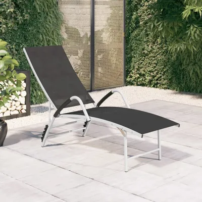 Immagine prodotto di Lettino Prendisole in Textilene e Alluminio Nero