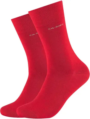 Produktbild von 2er Pack camano ca-Soft Socken Uni 0041 - true red 43-46
