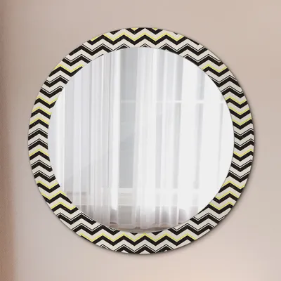 Produktbild von Ø80cm Modern Spiegel - Wandspiegel Wandmontage- Schlafzimmer - zick-zack muster