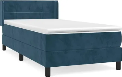 Obrázek produktu pro vidaXL Postel Boxspring s matrací Dark Blue 90x200 cm Velvet