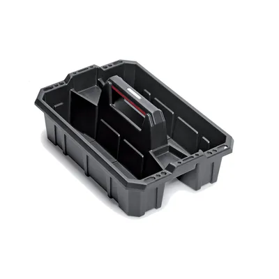Produktbild von Werkzeugträger Werkzeugkasten Kunststoff schwarz offen Geräteträger leer Garten 495x345x210mm mit Trennwände schwarz