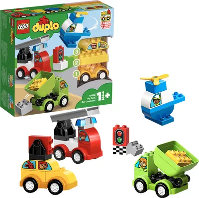 Produktbild von LEGO 10886 DUPLO Meine ersten Fahrzeuge, Bausteine, Spielzeug ab 1,5 Jahre, Motorikspielzeug mit LKW, Hubschrauber und anderen Fahrzeugen