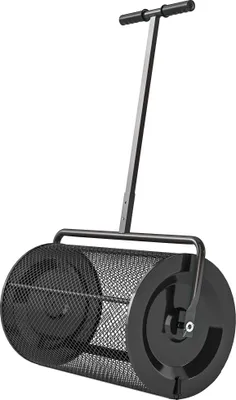 Produktbild von Kompoststreuer 75L 61x40cm Düngerstreuer Rasen Garten mit T-Griff Mesh-Korb Metall Schwarz