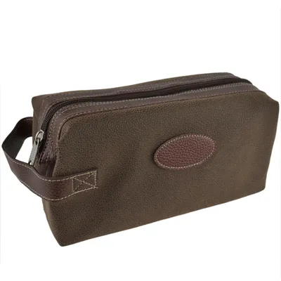 Productafbeelding van Klassieke make-up tas voor reizen, gemaakt van kunstsuède