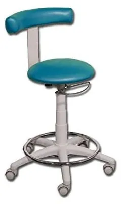 Kruk mit Ring, Edelstahl, 360°-Rollen, gepolstert, Meeresblau