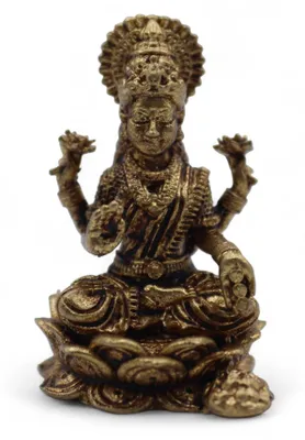 Zdjęcie produktu dla Miniaturowe figurki bogów z mosiądzu - Laxmi (11 g) - 30 mm
