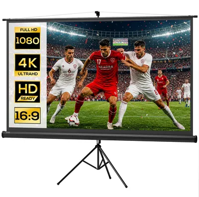 Produktbild von HOMCOM Beamer Leinwand mit Stativ 221 x 124 cm 100 Zoll 16:9 HD 4K Heimkino