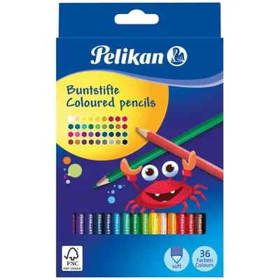 Obrázek produktu pro Pastelky Pelikan tenké BS36LN standardní 36 kusů skládací krabička