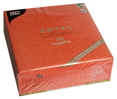 Image de 50 serviettes "ROYAL Collection" 1/4 pli 40 cm x 40 cm nectarine "Casali"