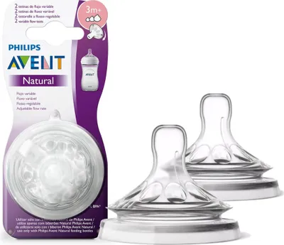 Produktbild von Avent silikonsauger Flaschensauger Natural 2er Pack ab 3 Monate+