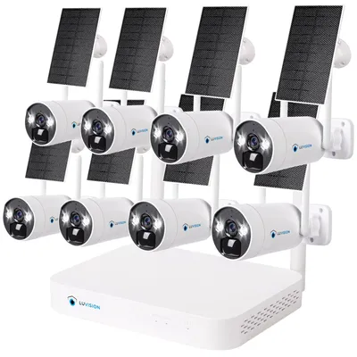 Produktbild von LUVISION Dual WLAN Solar Akku Überwachungssystem 10 Kanal NVR 4MP Überwachungskamera Set Mikrofon