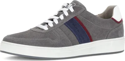 A single gray sneaker is shown from the side against a white background.