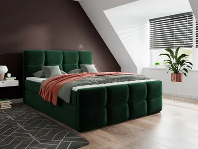 Obrázek produktu pro Boxspringová manželská postel 180x200 SEVERO - zelená