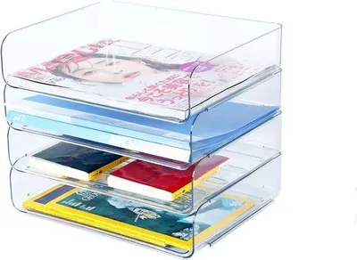 Produktbild von Famanu Aufbewahrungskorb mit 4 Etagen für A4 - Transparent