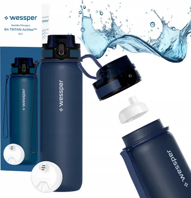 Zdjęcie produktu dla Wessper B4 0,5 l butelka Tritan z filtrem Sportowa butelka do picia + 1 filtr