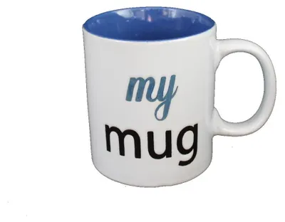 Produktbild von 042 Kaffeetasse blau, Aufdruck "my mug"