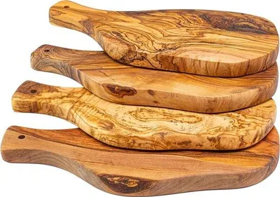 Immagine prodotto di Set di taglieri in legno per grigliate e per servire - Taglieri in legno per formaggio e pane - Realizzati a mano (28x13 cm con manico)