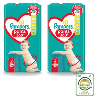 Zdjęcie produktu dla 2 sztuki pieluch jednorazowych Pampers Pants, rozmiar 3, dla dzieci ważących 6-10 kg - opakowanie zbiorcze