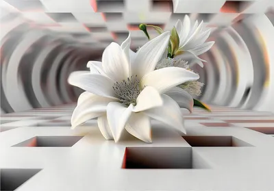Produktbild von Fototapete 3D Effekt - Blumen - 400x280 cm - inklusive kleister - Vlies Tapete - Vliestapete Wohnzimmer Schlafzimmer Küche Modern Wandtapete