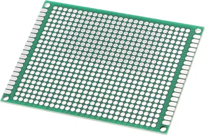 Produktbild von Doppelseitige PCB Leiterplatte (grün) - 60 x 80mm Rastermaß 2,54 mm