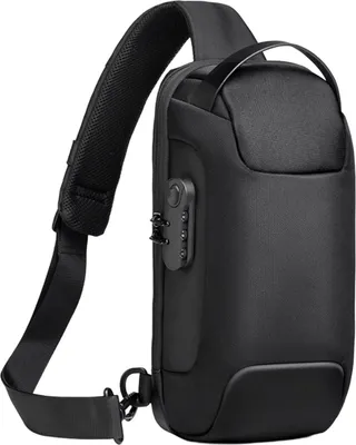 Produktbild von Diebstahlsichere Messenger Bag mit großem Fassungsvermögen, sportliche One-Shoulder-Messenger-Brusttasche für Herren