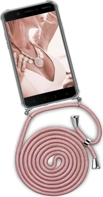 Produktbild von TWIST-Case + TWIST-Cord für Nokia 5, Farbe:Shiny Blush (Silber)