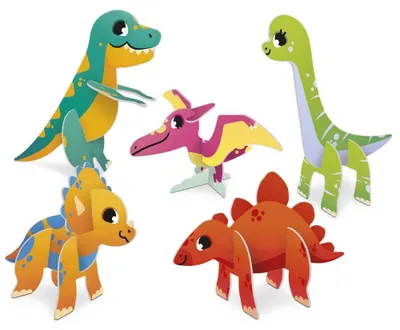 Image de EDUCA Mon premier puzzle 3D, dinosaures, 5 en 1 (3, 3, 3, 4, 5 pièces)